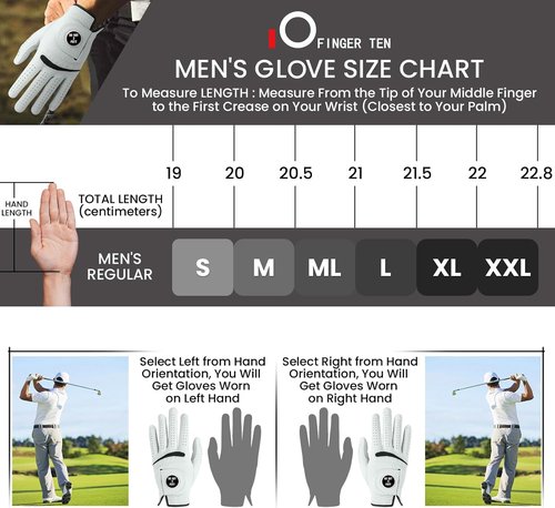 Cabretta Leather Golf Gloves for Men - Premium Soft Grip with Ball Marker | Comfortable Fit in Sizes S-XXL