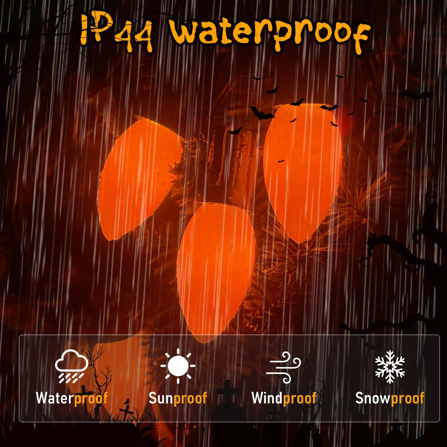 25 Pack C9 Orange Halloween Replacement Bulbs, LED Orange Night Lights for Halloween Christmas Outdoor Indoor Patio String Lights, C9/E17 Candelabra Base, 0.6 Watt