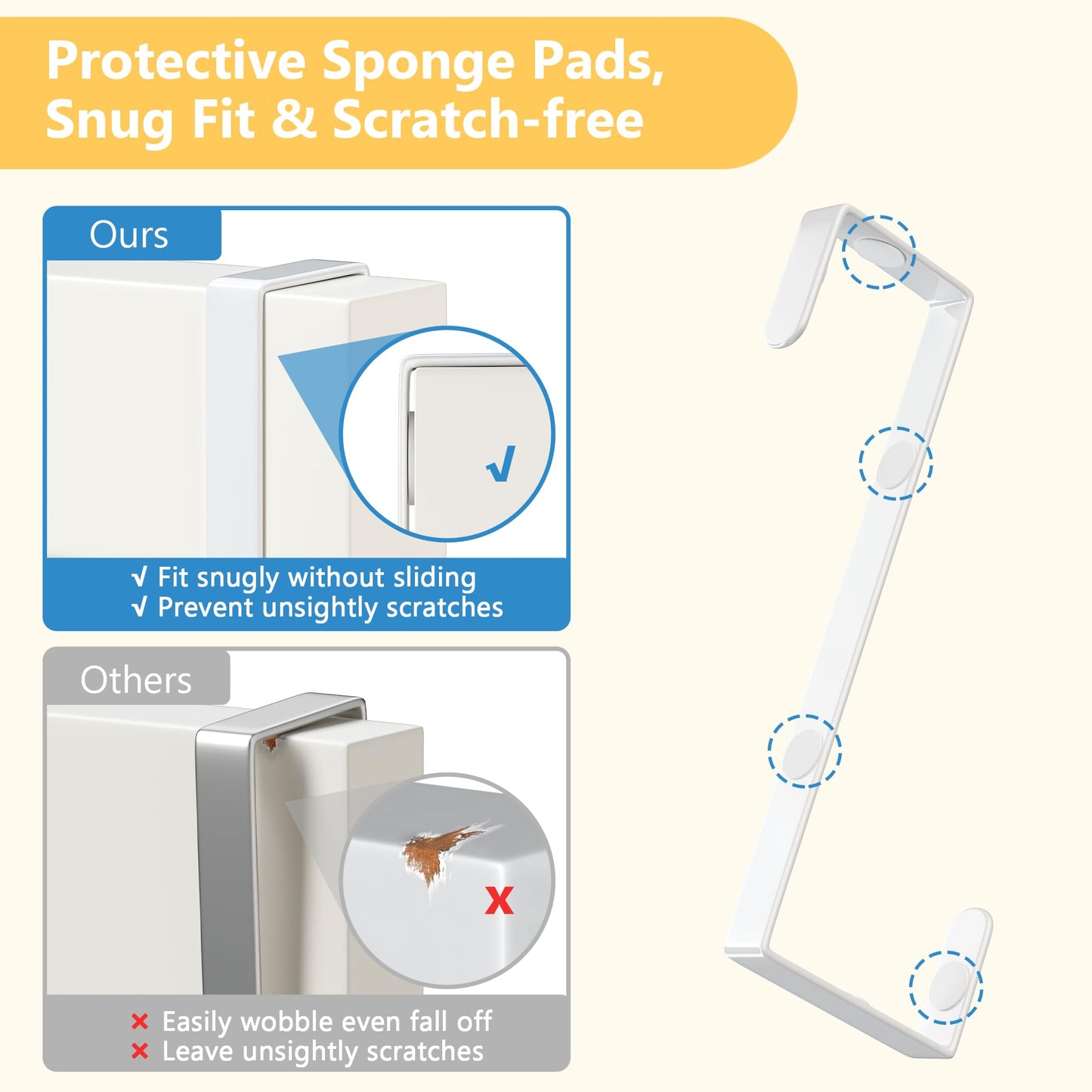 Updated 6" Over The Door Hooks (10 PCS) Fit Almost All Doors up to 1-3/4", Widen Metal Door Hanger for Hanging Towels, Clothes, Bags on Interior Door of Bathroom/Closet/Bedroom/Pantry and Front Door