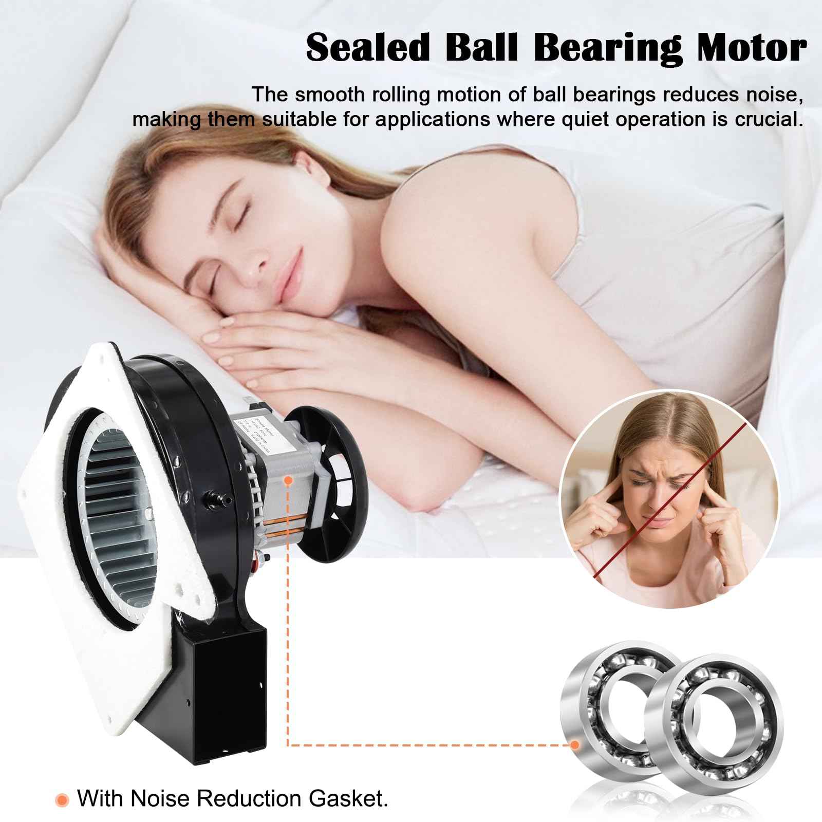 Hiorucet Draft Inducer Motor for Jakel Inc J238-112-11128, J238-112-11258, J238-112-11195, Goodman B1859005, B1859005S, Fasco A157, Replacement for Goodman Furnace & Jakel Inducer Motor with Gasket.