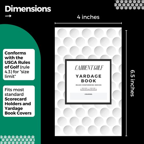 CADDENT GOLF Yardage Book - Golf Journal & Log Book with Golf Club Yardage Chart - Golf Notebook Back Pocket - Golf Log Book Pocket Size - The Essential Tool for Serious Golfers (4 Pack)