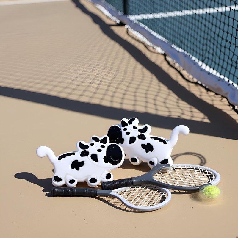 Rosojodg 2Pcs White and Black Tennis Racquet Shock Absorber Vibration Dampeners Tennis Vibration Dampeners
