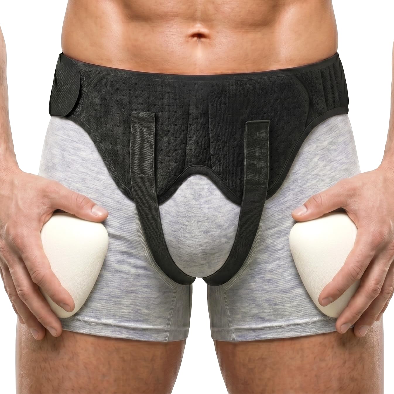 BLITZU Hernia Belt for Bilateral, Double or Single Inguinal, Groin Hernia Support Truss for Men, Women, Pain Relief, Surgery Recovery, Adjustable with 2 Removable Medical Compression Pads. S-M