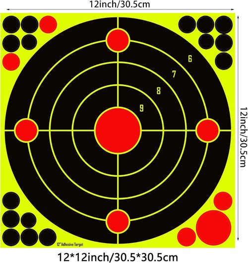 Aimso Aces Silhouette Splatter Targets - Bright Fluorescent Yellow, Highly Visible for BB Guns & Airguns | 12x12 Inch