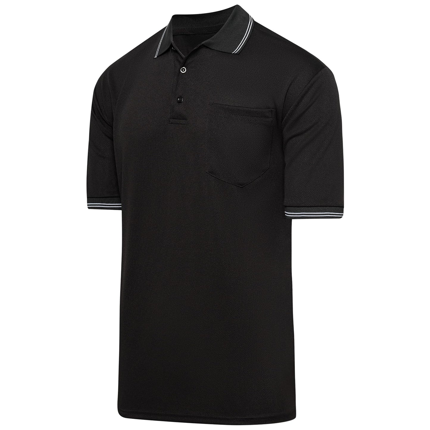 Murray Sporting Goods Short Sleeve Polo Baseball and Softball Umpire Shirt - Sized for Chest Protector (Black, XX-Large)