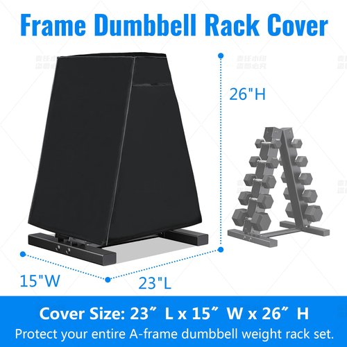 Ddeman Waterproof Oxford Cloth Dumbbell Rack Cover for Compact A-Shape 5-Tier Dumbbell Rack, Home Gym Weight Storage Cover with Drawstring (cover only)