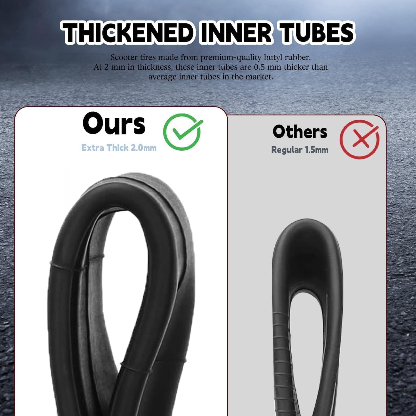 10x2.75-6.5 scooter tire tube, 70/65-6.5 Inner Tube, 10 inch Tires Replacement, for Speedway 5 Dualtron 3 Hover-1 Alpha gotrax G4 scooter [Thickened] [Valve Extension] [Tire Levers] (Tire Tube*2)