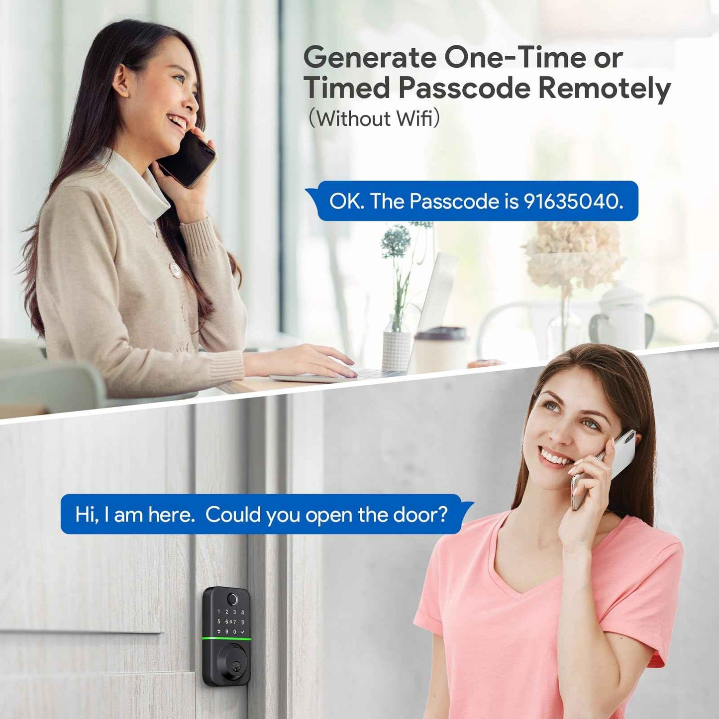 Smart Door Lock Deadbolt with Keypad: Keyless Entry Door Lock - Fingerprint Lock for Front Door - Electronic Lock with Bluetooth and APP Control