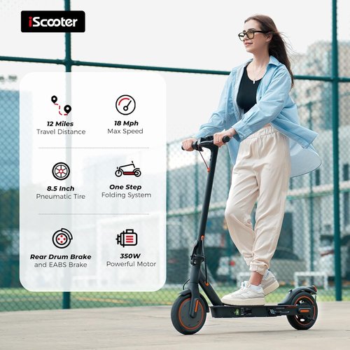 iScooter Electric Scooter - Long Range 18 Miles | Top Speed 22 MPH | Ideal for Commuting & Teens