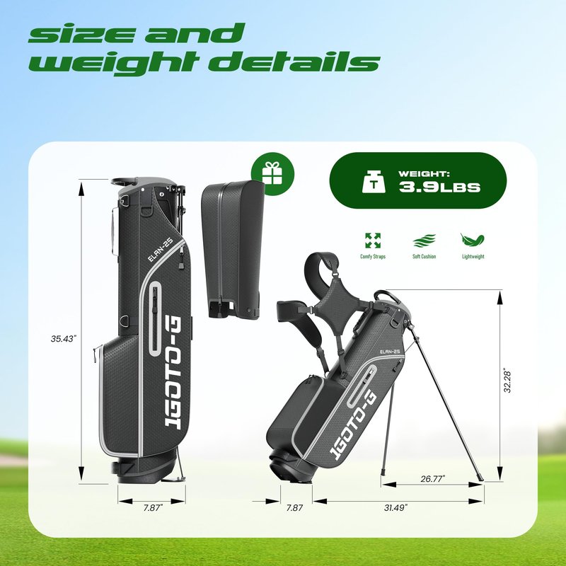 1GoTo-G Junior Golf Stand Bag - Youth Golf Bag Ages 14+ Lightweight Golf Stand Bag for Children & Adult