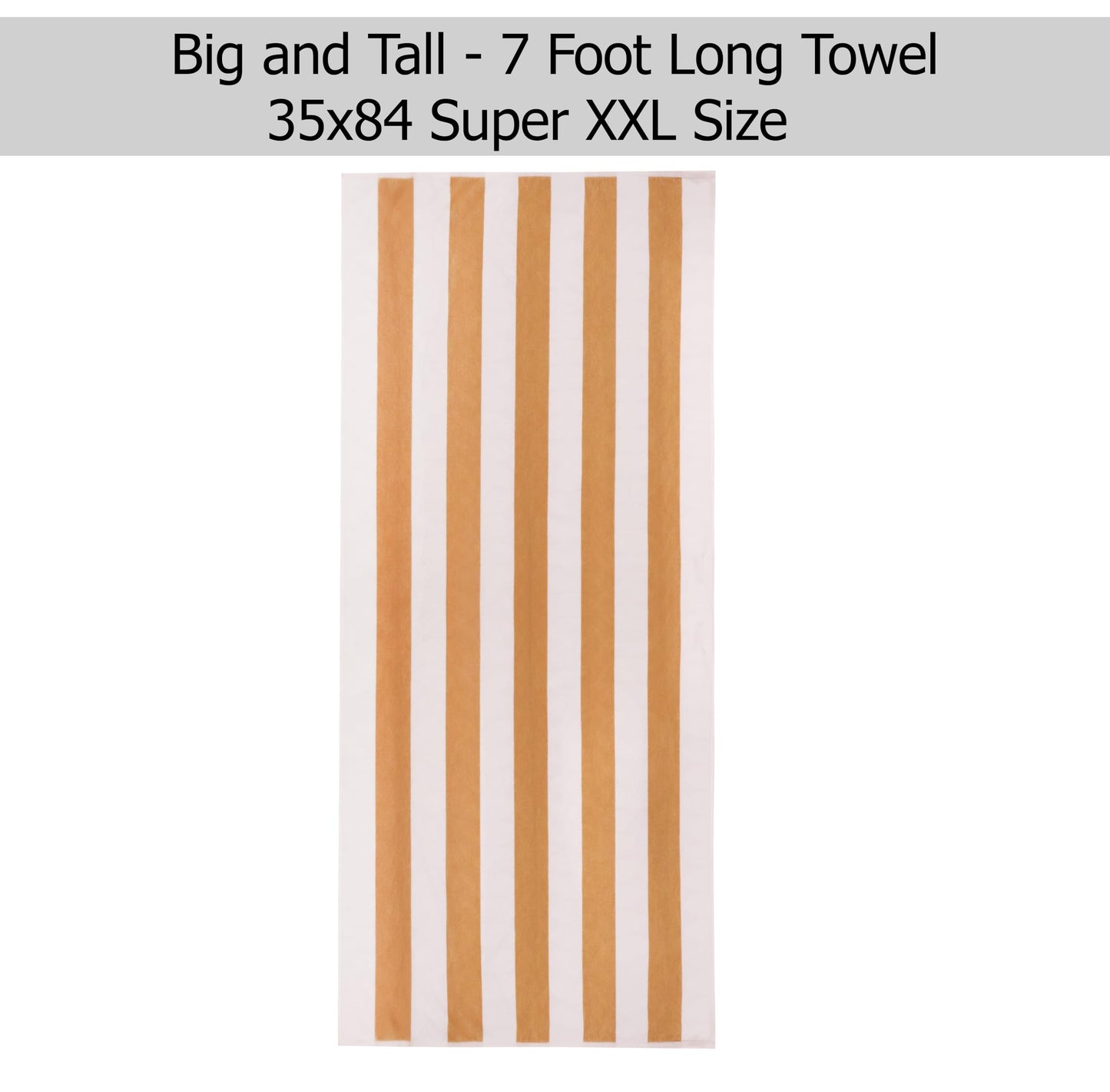 COTTON CRAFT Oversized Beach Towels - 2 Pack XXL 35x84 - The Big Kahuna 7 Foot Extra Large Beach Blanket Towel - Big & Tall - Huge 100% Cotton Velour Plush Soft Luxury Towel - Cabana Stripe Linen
