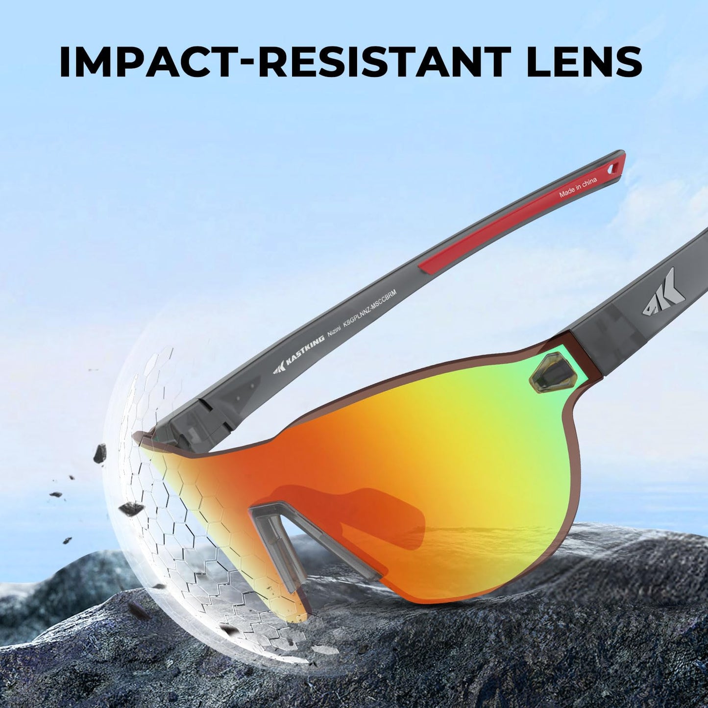 KastKing Nizini Polarized Sports Sunglasses for Men Women, Rimless Sports Fishing Eyewear, Light Grilamid Temples, UV400 Protection for Fishing Running Cycling