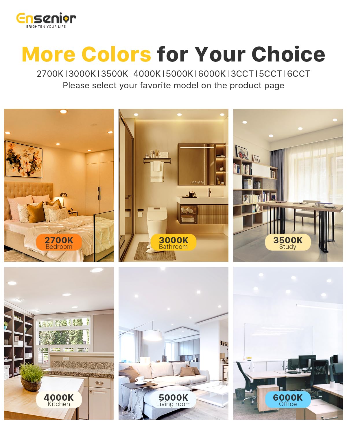 Ensenior 12 Pack 4 Inch LED Recessed Light, Dimmable, 2700K Soft White, 750LM High Brightness, 9W 120V, 2 Pin, ERL-9X-ETL, Damp Rated, Ultra-Thin Canless Wafer Ceiling Light - ETL & FCC & IC