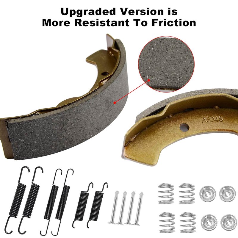 EZGO TXT Brake Shoes Rear Kit Assembly Fit for 2-Cycle EZGO TXT/Medalist 1997-2008 and Workhorse 97+, Golf Cart Brake Pads OEM 27943G01 27945G01 70794G01 70795G01, Only for 2-Cycle EZGO Carts
