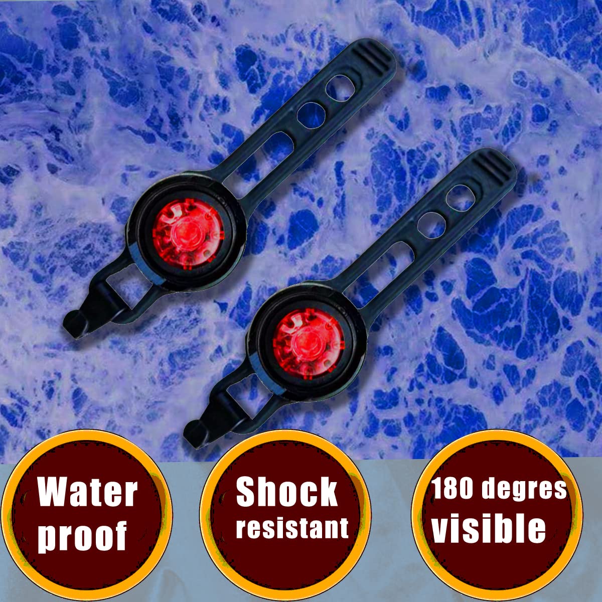 2PCS Rear Bike Tail Light Mini Strap-On LED Micro Bicycle Lights,180 Degree Visibility - Safety on All Sides
