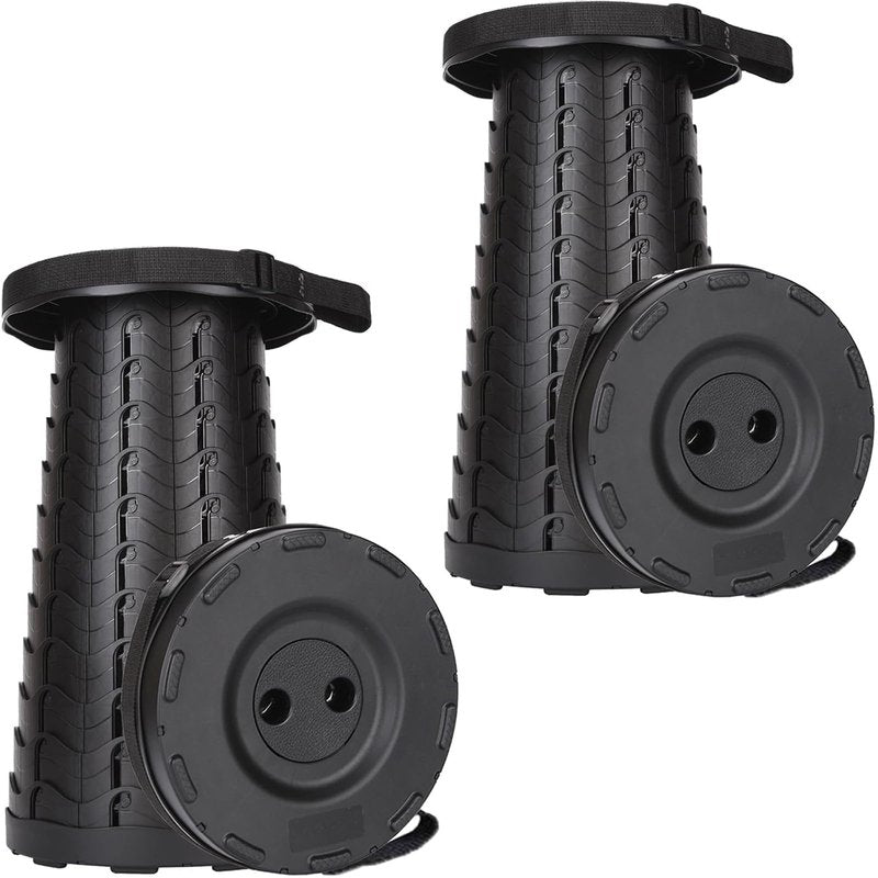 2-Pack Collapsible Stool, 400lbs Max Weight, Lightweight But Sturdy, Portable Retractable Folding Telescoping Foldable Camping Stool for Adults Outdoor Fishing Hiking BBQ