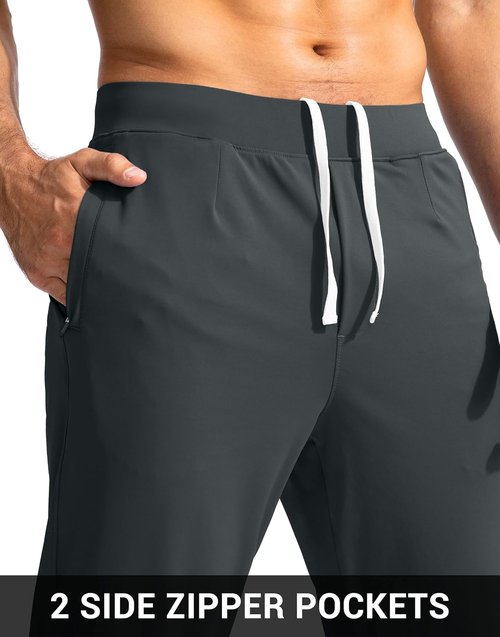 G Gradual Men's Golf Joggers - Slim Fit Stretch Sweatpants with Zipper Pockets | Ideal for Work & Running