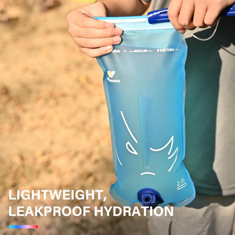 N NEVO RHINO Hydration Bladder 2L with Bladder Insulator, Water Bladder for Hiking Backpack, Leakproof Water Pouch, BPA-Free Water Reservoir Hydration Pack for Hiking Running Camping Cycling Skiing