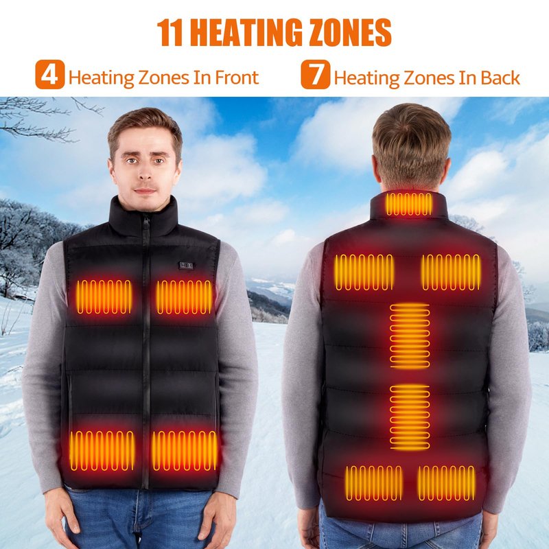 Moeput Heated Vest for Men Women, Lightweight Heated Jacket Electric Heated Vest with Battery Pack Included 16000mAh(L)