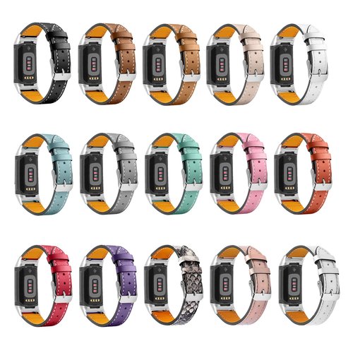 Compatible with Fitbit Charge 6/Charge 5 Bands for Women Men, Genuine Leather Adjustable Sports Strap Replacement Wristband for Charge 6/Charge 5 Tracker Small Large, women men (Brown)