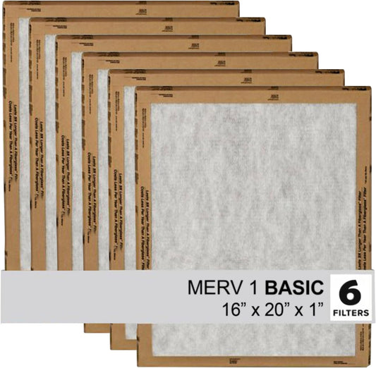 Filtrete 20x25x1 MERV 1 Air Filter Replacement - 6-Pack for HVAC & Furnace