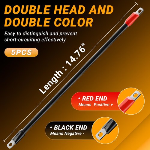 CLUBRALLY Golf Cart Battery Cable Set, 48 Volt 4 Gauge Club Car Battery Cables, Fits for Club Car DS 1995-Up Golf Carts