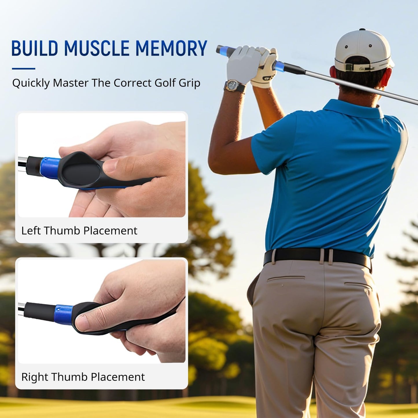 Golf Grip Trainer, Golf Training Aid, Right Handed Golf Swing Trainer to Help Train Correct Hand Position Orange 1pcs & Yellow 1pcs