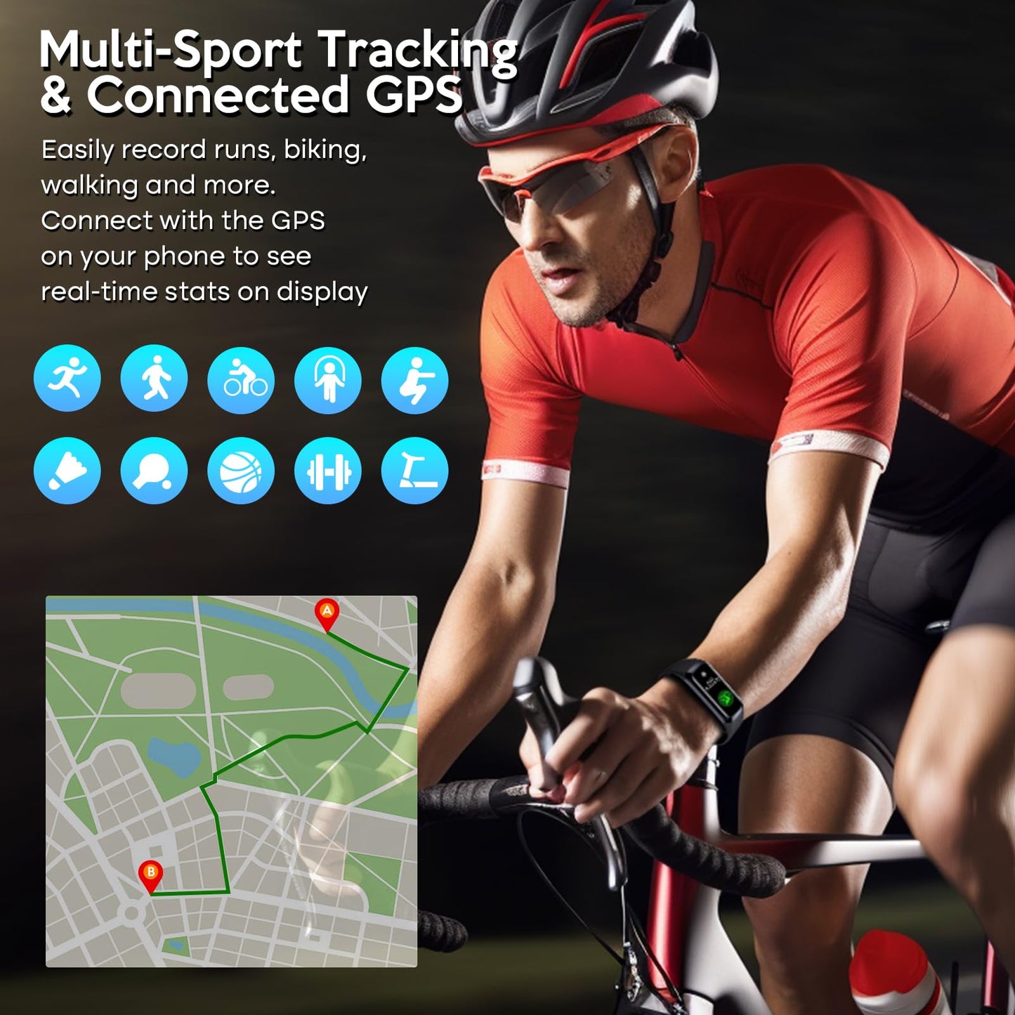 Fitness Tracker Watch, Smart Watch with Blood Pressure Heart Rate Sleep IP67 Waterproof Health Watches Fitness Activity Tracker Step Calorie Counter Pedometer Watches for Android iOS Phone Men Women