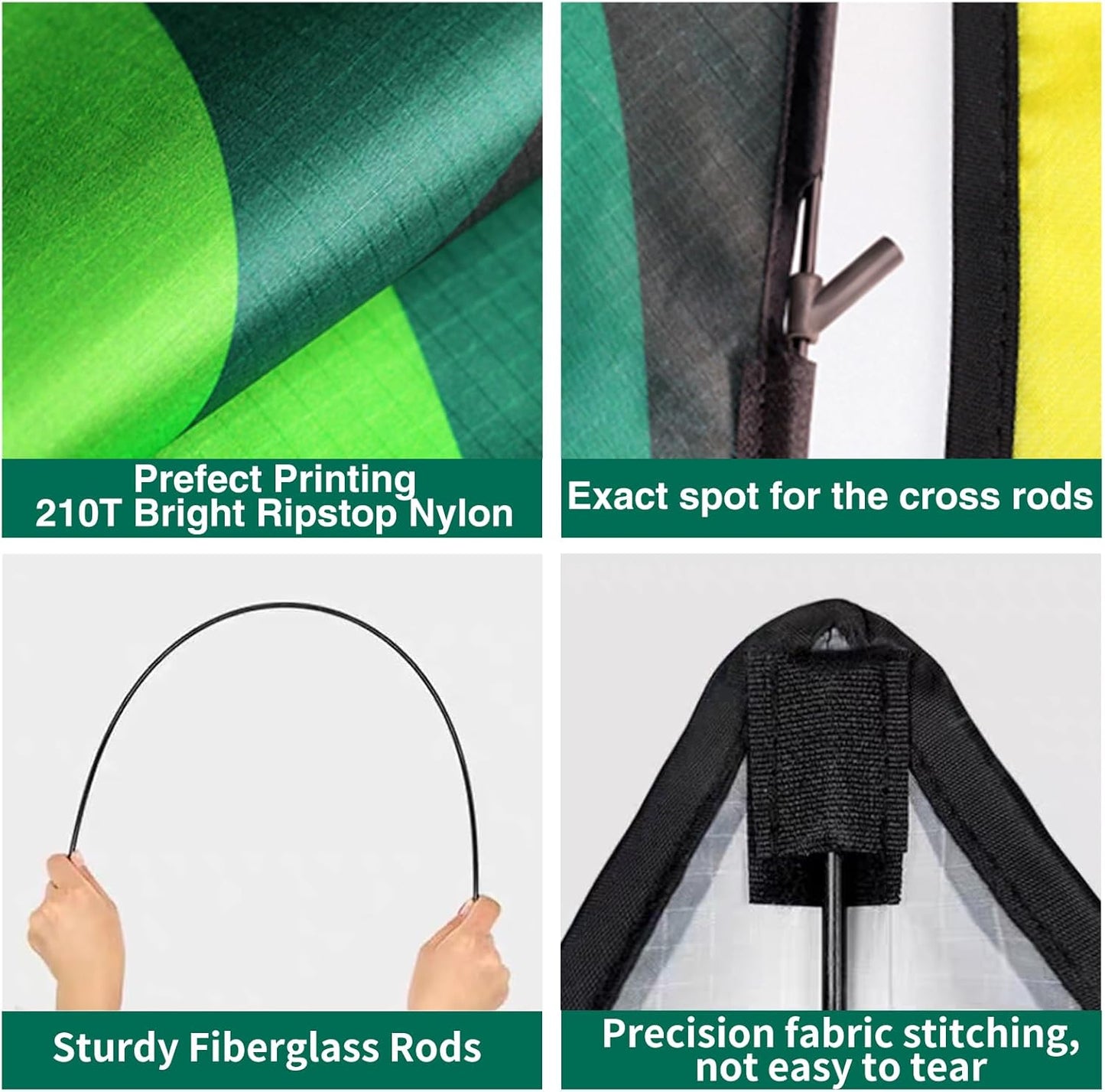 Mint's Colorful Life Delta Kite - Easy-Flying Kite for Kids & Adults | 300ft String Handle Included