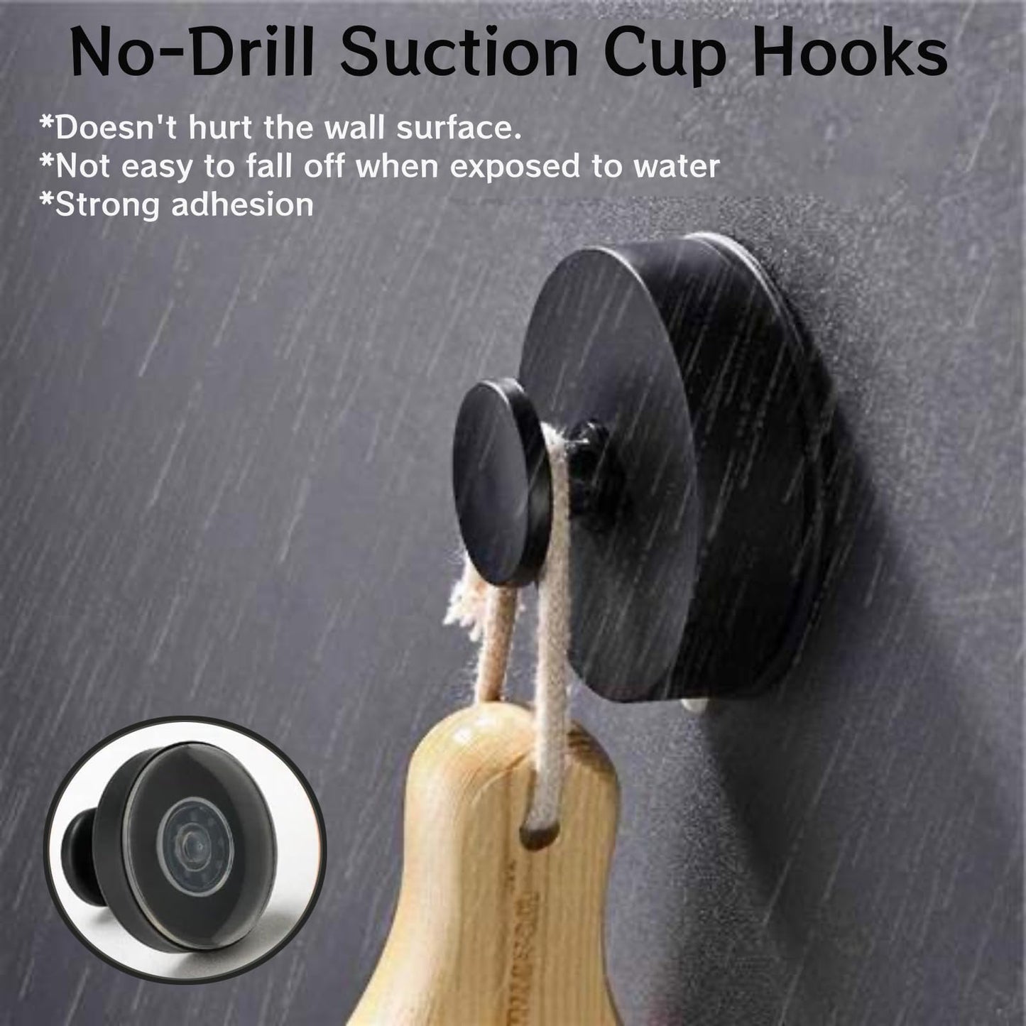 Suction Cup Hooks for Shower Wall, Luxegrip No Drill Hook, Removable Reusable Stainless Steel Towel Hooks, Shower Hooks for inside shower, Kitchen, Glass Door, Window, Mirror, smooth tile (4, Gold)