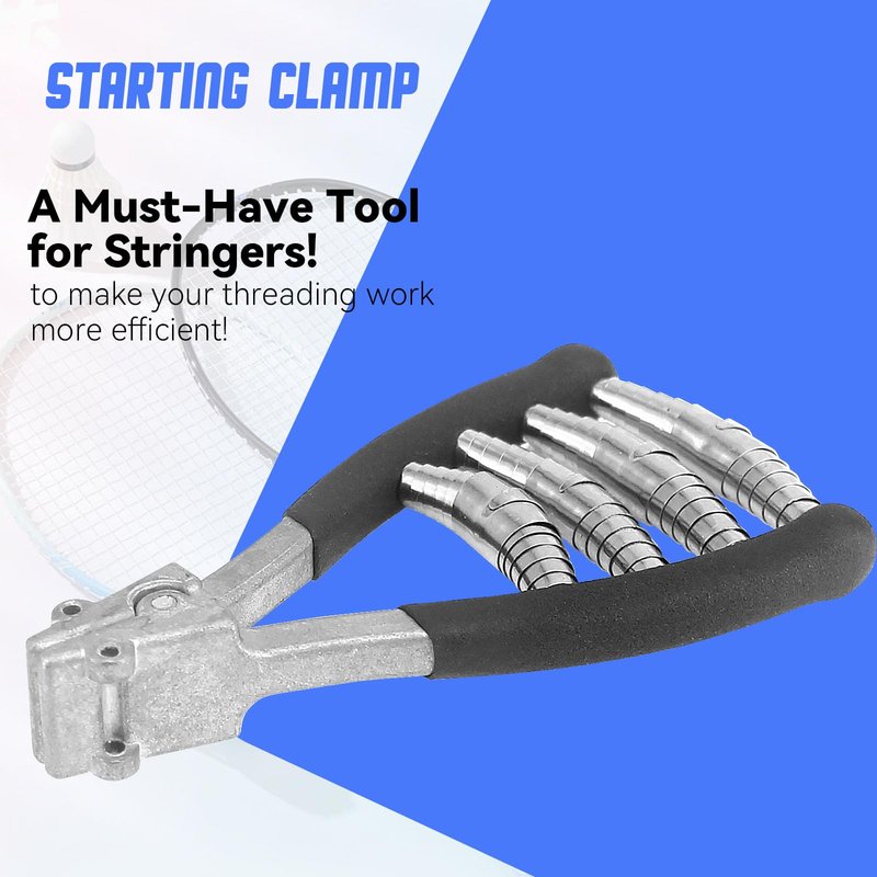 EVKILI Starting Clamp 4-Spring for Tennis and Badminton Racket Stringing, Holding the Racquet Line for Threading Work, A Useful Tool for Stringers