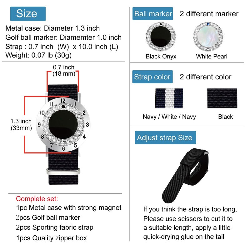 E TRUEE Golf Ball Marker with Golf Stroke Score Counter Bracelet, Golf Accessories Golf Gifts, Golf Counter for Women