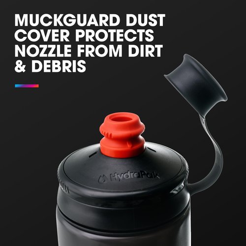 HydraPak | Polar Bottle - Breakaway Muck Mountain Bike Water Bottle 2-Pack - High Flow, Cycling & Sports Squeeze Bottle with Dust Cover (Charcoal, 440ml/15oz)
