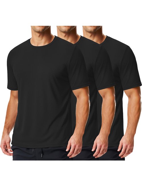 COOFANDY 3 Pack Men's Athletic T-Shirts Short Sleeve - Quick Dry Moisture Wicking Workout Shirts for Running, Gym, Casual