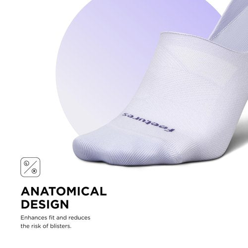 Feetures Elite Ultra Light Invisible Socks - Anti-Slip Sport Sock Liner with Targeted Compression - Lilatech, M (1 Pair)