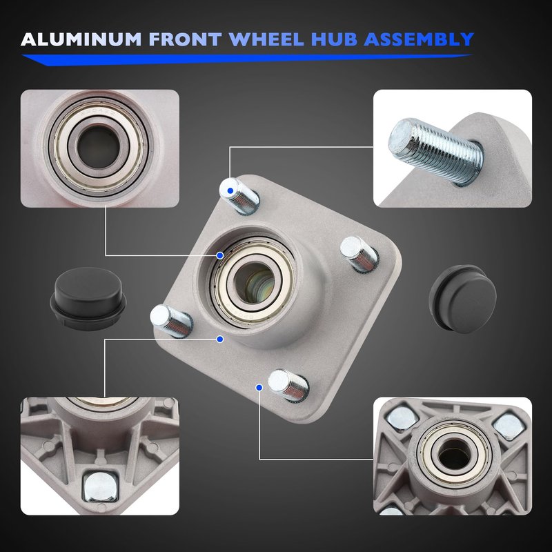 Misakomo Club Car Precedent Front End Repair Kit with King Pin & Bushings, Wheel Hub, and Bearings, for 2004+ Club Car Golf Cart Models, Deluxe Set Replaces 102357701
