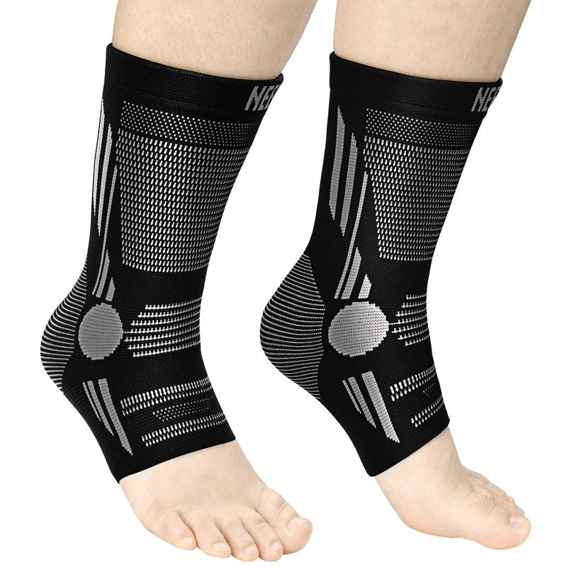 NEENCA Ankle Brace for Pain Relief, 2 Pack Compression Ankle Sleeves Set. Ankle Support Stabilizer for Achilles Tendonitis, Plantar Fasciitis, Joint Pain, Swelling, Arthritis, Sport