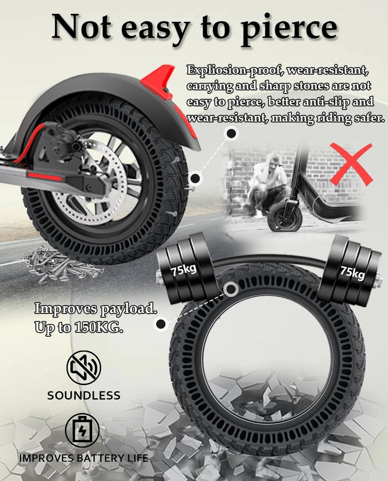 Felixstory 50/75-6.1 Off-road Tire, Upgraded Size 9x2.25 Solid Tire Replacement for All 8.5x2.0 inch Original Tires, Fit for VOLPAM SP06, Hover 1 Journey, Gotrax GXL V2 Electirc Scooter Tyre