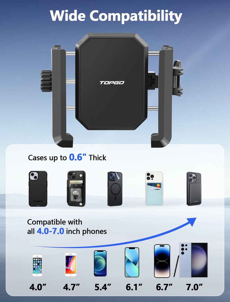 TOPGO [2025 Upgraded] Magnetic Golf Cart Phone Holder for Club Car/EZGO/Yamaha, Universal Phone Holder Up to 7 inch for iPhone/Galaxy/Pixel, Golf Accessories for Men Women