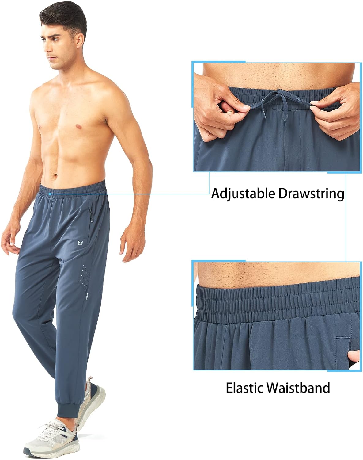 NORTHYARD Men's Athletic Running Pants - Lightweight Quick-Dry Joggers for Gym & Sports Training