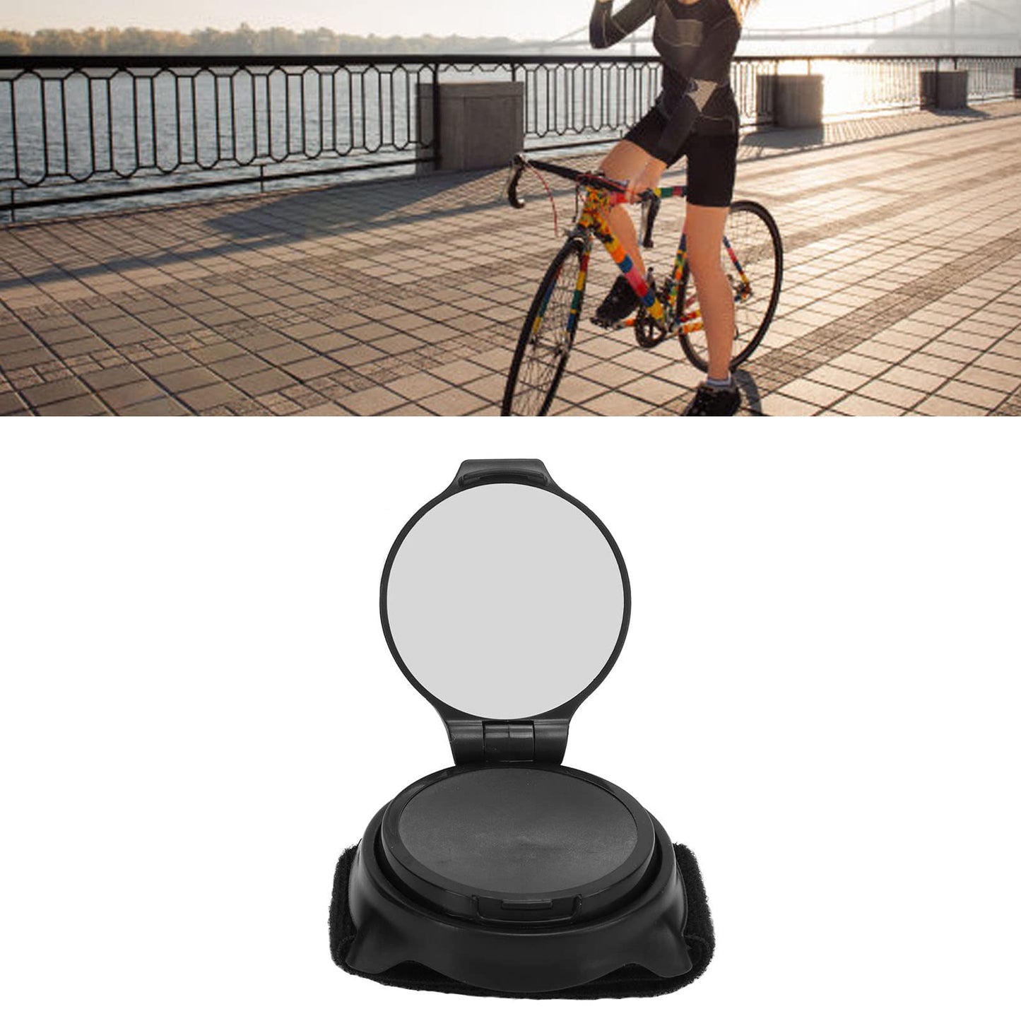 Bike Rear View Mirror - Wrist Mirror, Cycling Safety Wrist Mirror, 360 Degree Adjustable Bike Rear View Mirror Wide Angle Cycling Bicycle Bike Rear View Mirror, for Enhanced Visibility on Bikes