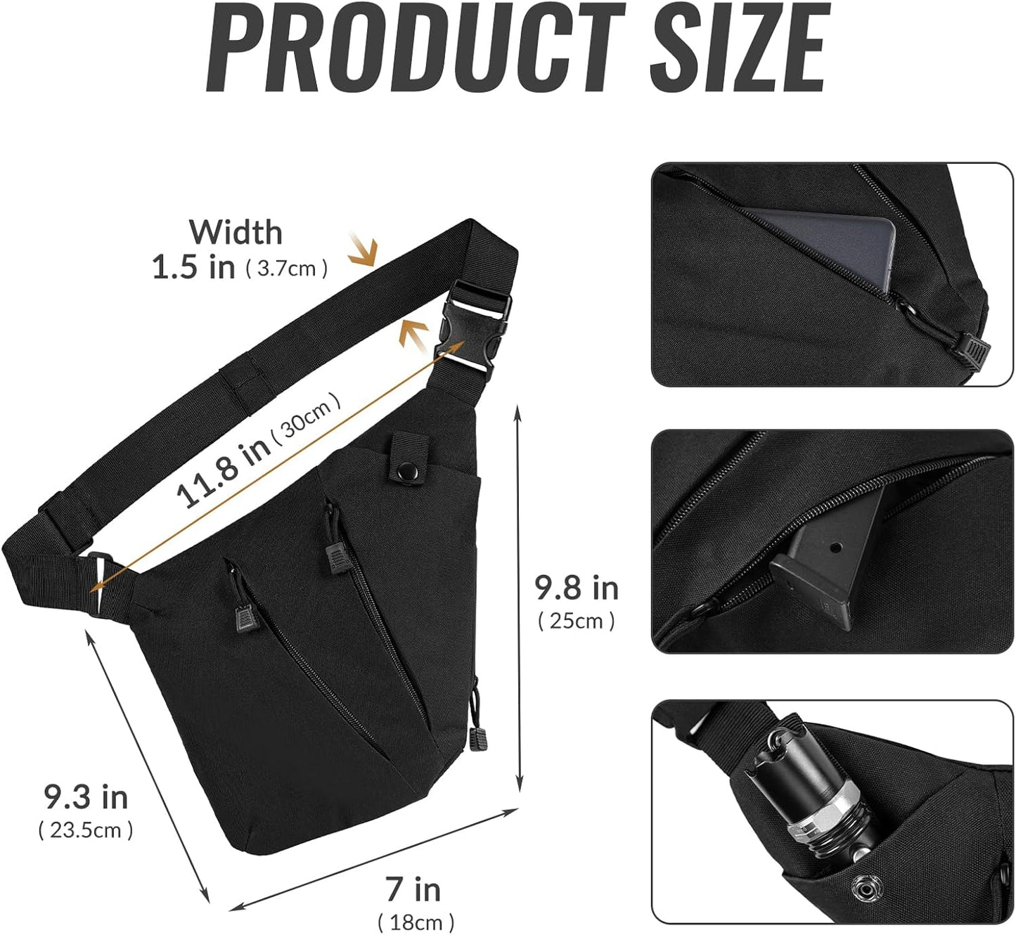 Skiennix Tactical Crossbody Sling Bag - Anti-Theft CCW EDC Carry Solution | Compact Design