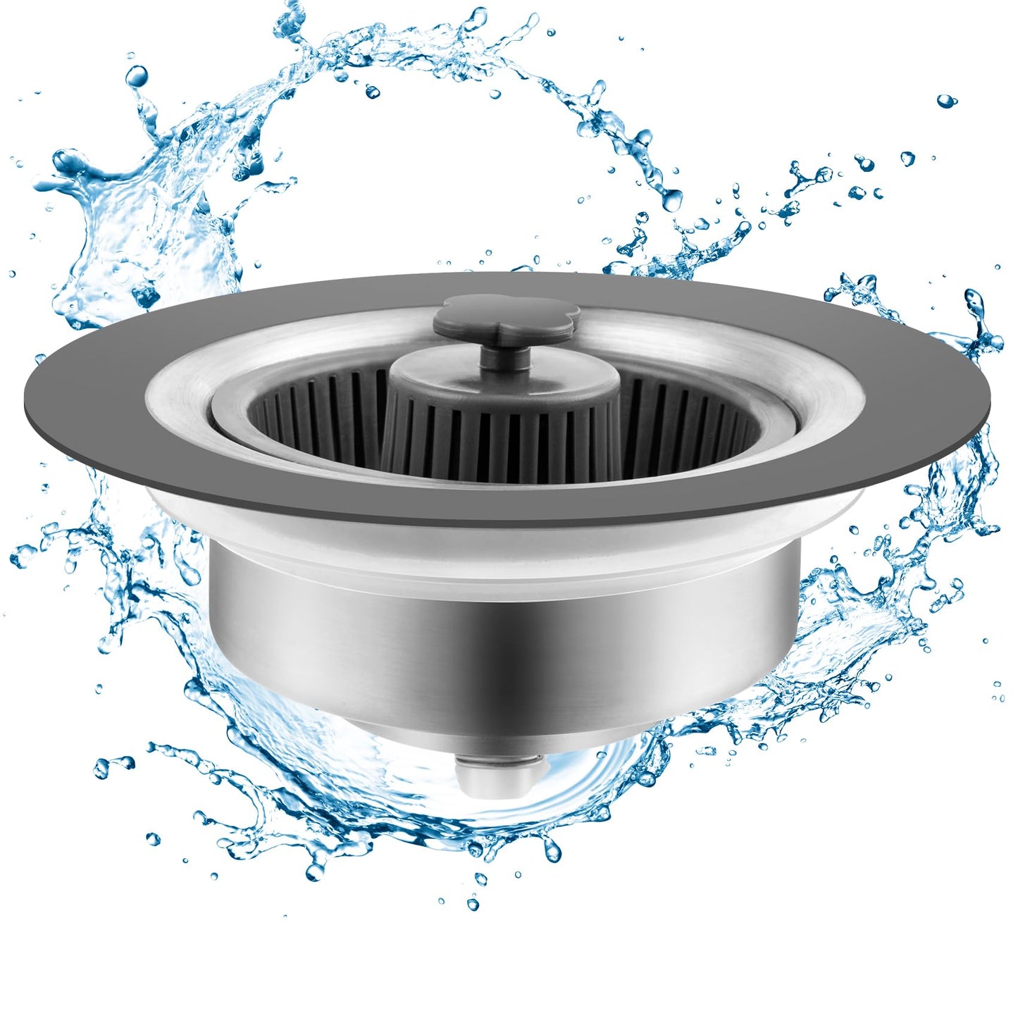 Drifop 3 in 1 Kitchen Sink Stopper and Strainer Combo, Pop Up Stainless Steel Kitchen Drain Strainer, Anti-Clogging Sink Strainer Basket with Handle for Standard 3-1/2 inch Drain, 1Pack