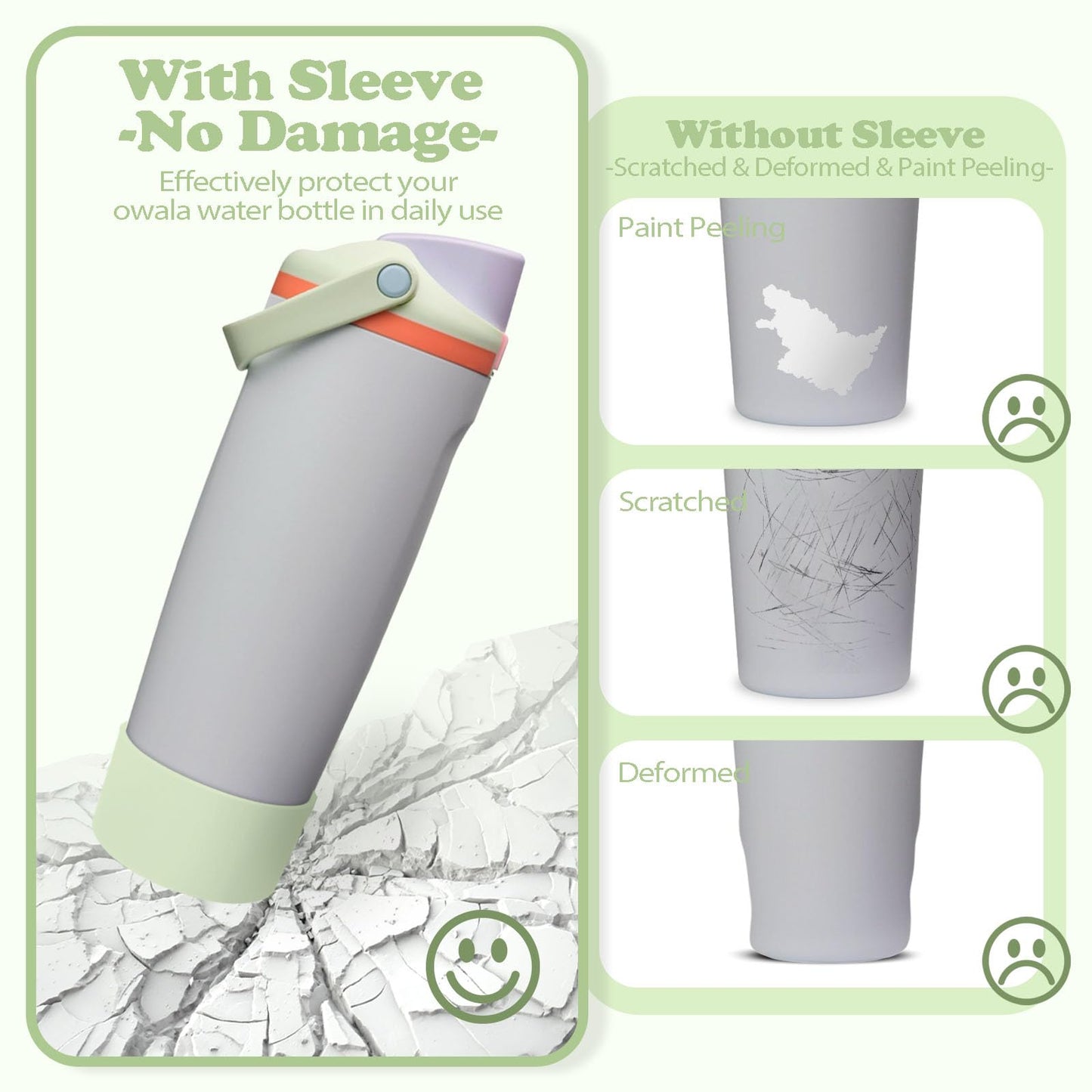 Kaitiaki 2PCS Silicone Boots for Owala 30oz & 40oz FreeSip Sway Bottles & Tumblers – Non-Slip, Scratch-Resistant, Stability Enhancer for Owala Accessories (Beach House Green)