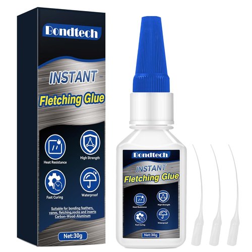 Fletching Glue by [Brand Name] - Instant Clear Adhesive for Carbon Arrows & Vanes | 30g