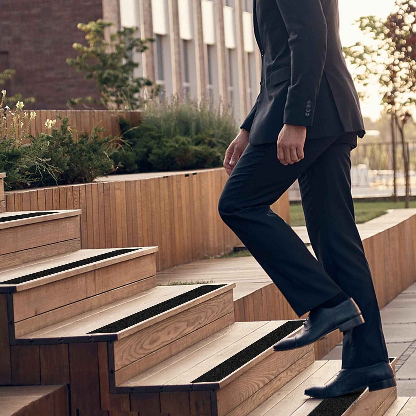 SinoPack Anti Slip Tape Black Yellow 6Inch x 30FT Non Skid Tape, Best Grip Non Slip Strips Tape High Traction Friction Abrasive Adhesive for Stairs Step Indoor Outdoor