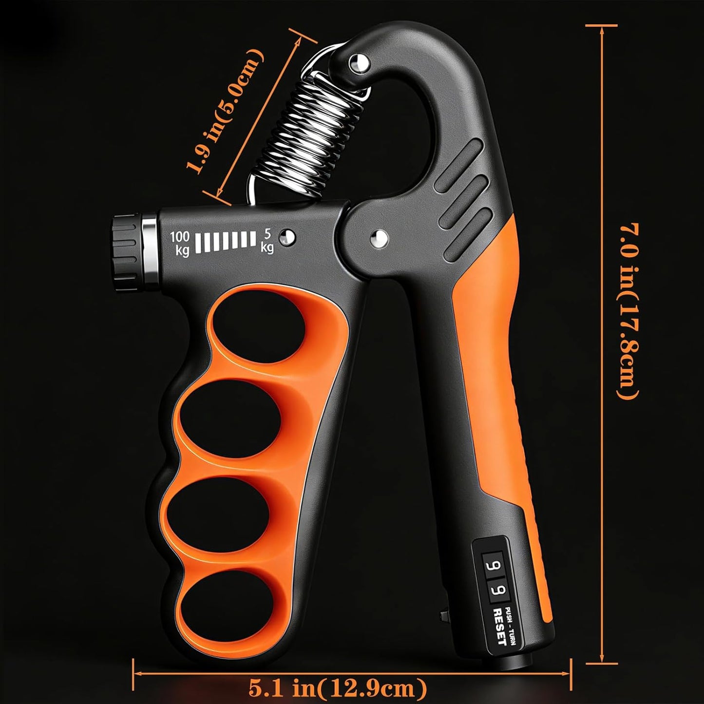 Skiennix Hand Gripper - Adjustable 11-220LB Resistance Grip Strength Trainer for Muscle Building & Recovery