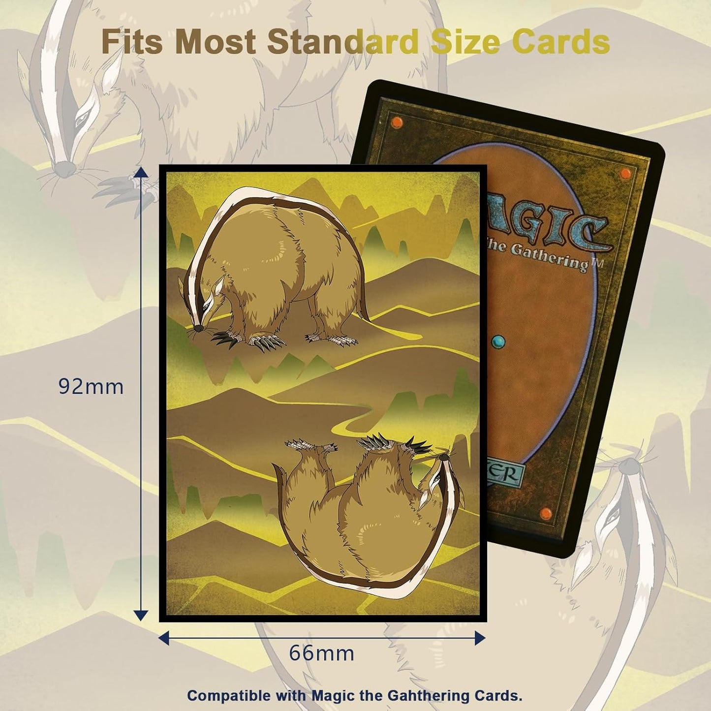 MTG Card Sleeves - 100PCS Standard Size Art Deck Protectors | Matte Back & Clear Front for Magic The Gathering