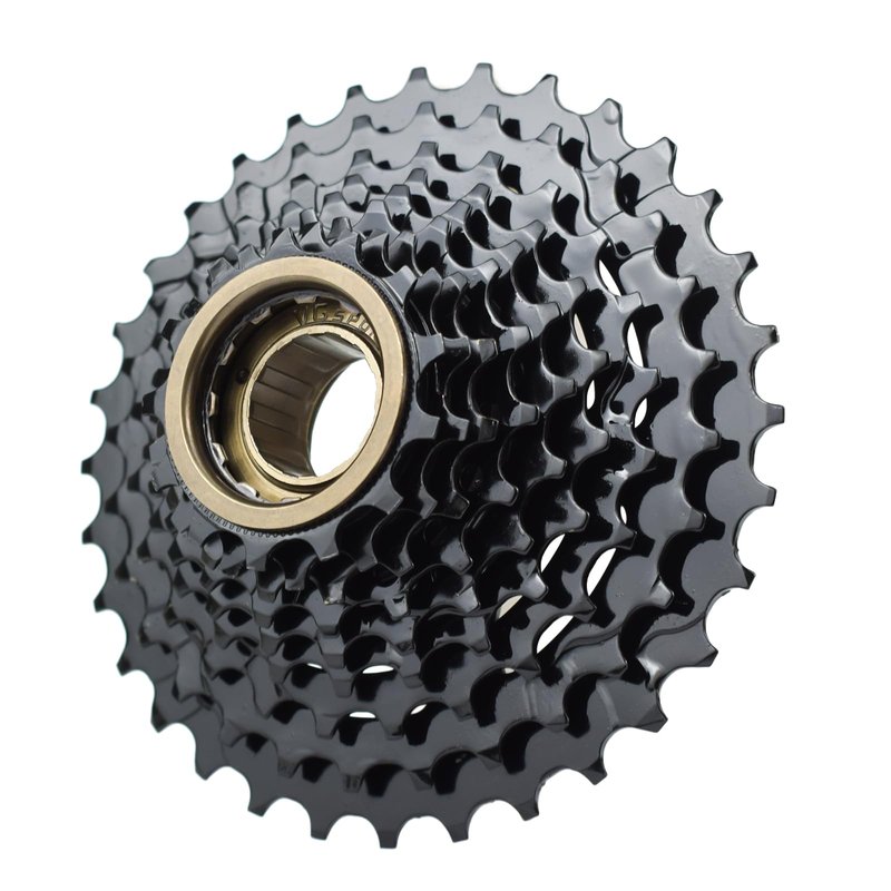 VG SPORTS Bike Freewheel, 7/8/9 Speed 13-28T/13-32T Bicycle Freewheel Threaded Type Freehub Cycling Replacement Part (9s 13-32T Black)
