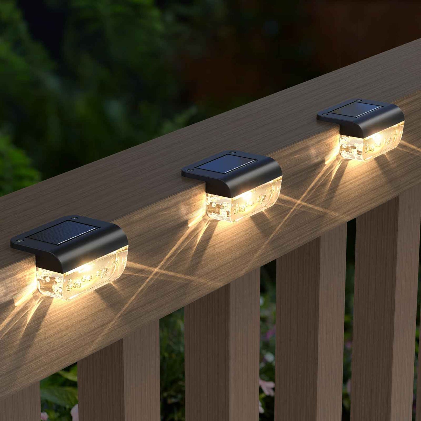 Eyrosa Solar Deck Lights 8 Pack, Solar Lights Outdoor Waterproof for Outside, Stairs, Step, Fence, Yard, Garden, Patio, Pool, Railing (Warm White)